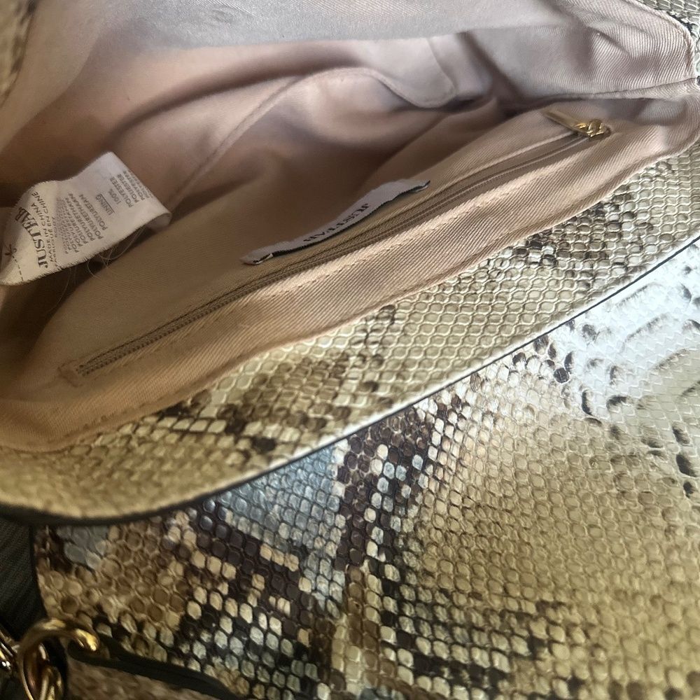 Justfab Python Print Shoulder Bag Size Small-EUC - Picture 5 of 8